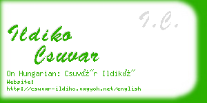 ildiko csuvar business card